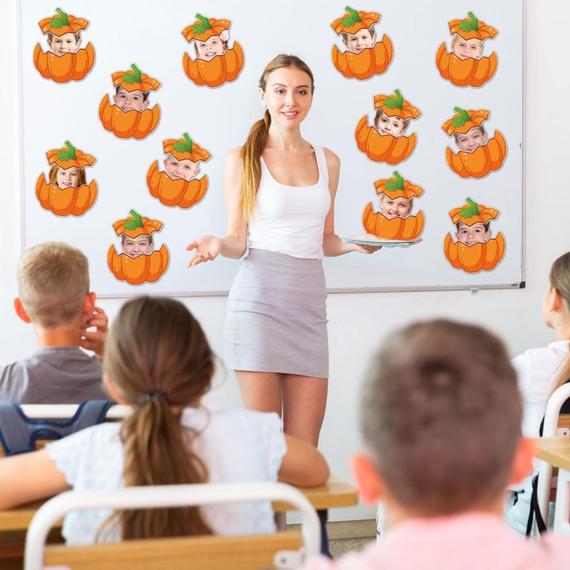 Zevulizen 50Pcs Thanksgiving Pumpkin Cutouts, Pumpkin Bulletin Board Decorations Fall Classroom Decorations for DlY Photo Crafts Home Party Supplies - Image 4